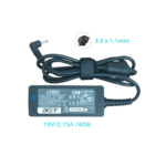 CARGADOR ACER 19V / 2.15A / 40W con conector 3.0 X 1.1mm PLUG NEGRO