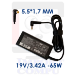 CARGADOR ACER 65W DE 19V A 3.42A con conector 5.5mm*1.7mm ( punta amarilla )