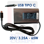 CARGADOR DELL 65W DE 20V A 3.25A con conector USB Tipo C