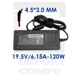 CARGADOR HP 19.5V 6.15A 120W  con conector 4.5mm x 3.0mm con pin central (Punta Azul)