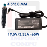 CARGADOR HP 65W DE 19.5V  A 3.33A con conector 4.5mm*3.0mm (con pin central / Punta azul)