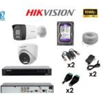 KIT 2 CAMARAS HIKVISION 2MP / 1080P INTERIOR Y EXTERIOR AUDIO