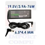 CARGADOR SONY 76W DE 19.5V A 3.9A conector redondo 6.5mm*4.4mm (con pin central)