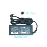 CARGADOR ACER 19V / 2.37A / 45W con conector 3.0 X 1.1mm PLUG NEGRO
