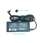 CARGADOR ACER 19V / 3.42A / 65W con conector 3.0 X 1.1mm PLUG NEGRO