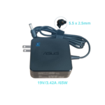 CARGADOR ASUS 19V / 3.42A / 65W con conector 5.5 X 2.5mm PLUG NEGRO CUADRADO *ORIGINAL*