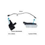 Pin de Carga DC Jack para Laptop Dell Inspiron 15 5567, 15 5565, 15 5765 (P66F, P66F001, P66F002, DC30100YN00) Conector 4.5x3.0mm con Cable Largo