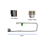 Pin de Carga DC Jack para Laptop HP Pavilion 15-CW, 15-CD, 15-CS, 15-CC Conector 4.5x3.0mm (Cable Largo 29cm)