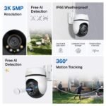 Cámara de Seguridad Wi-Fi TP-Link Tapo C530 3K 5MP 360° con Puerto Ethernet y Detección IA para Exterior IP66 - Imagen 4